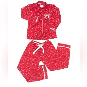 Y2K Victoria’s Secret whimsical coquette red flannel star festive pajamas XS